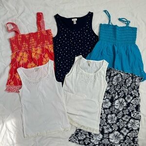 6 PC LOT of Girls Limited Too Kids Tank Tops Smocked Shirts Dress Size 20